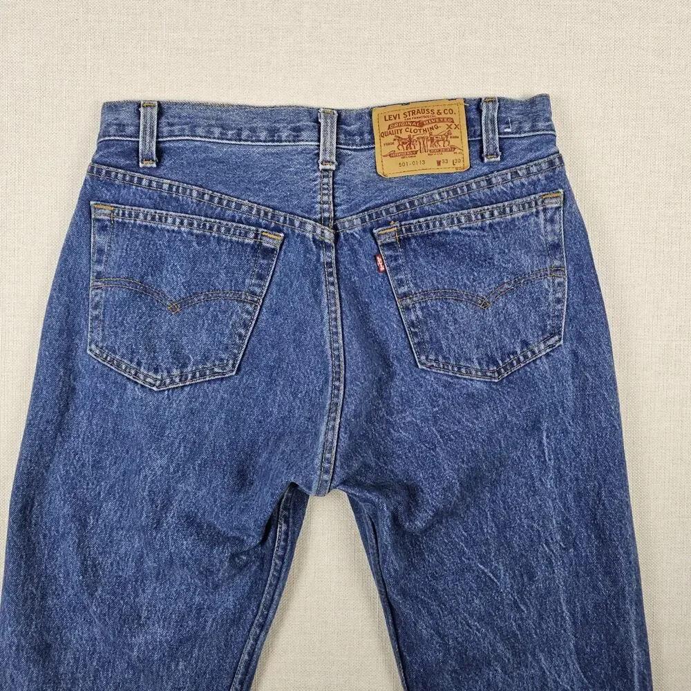 Vintage Levis 501 XX Denim Blue Jeans Men's 33×30 (32×30) 80's 90's Made In USA